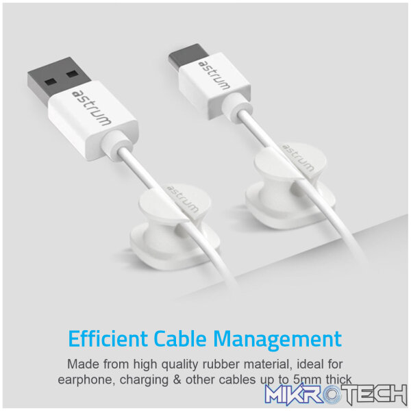 CO060 Mini Cable Organizer Clips - 4 Piece Set for Cable Management - White - Image 2
